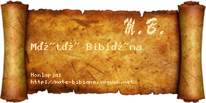 Máté Bibiána névjegykártya